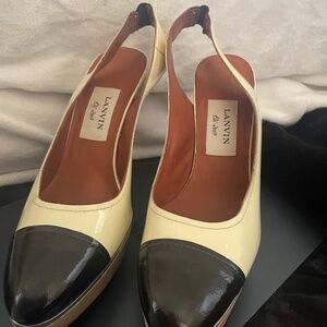 Lanvin black and cream slingbacks 39/9